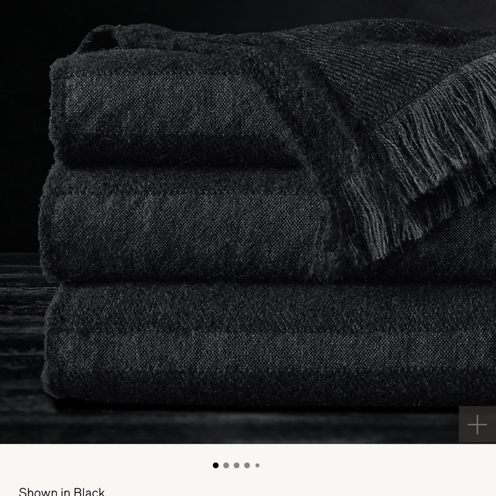 Restoration Hardware Black Throw Blanket